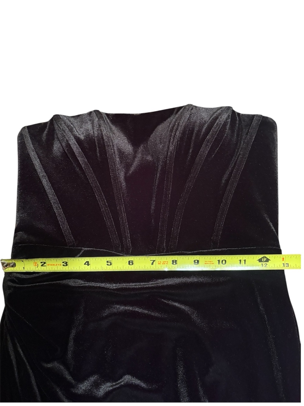 Azazie Lariza Black Velvet Bridesmaid Dress Floor Length Whimsygoth Size 2 - Picture 12 of 16